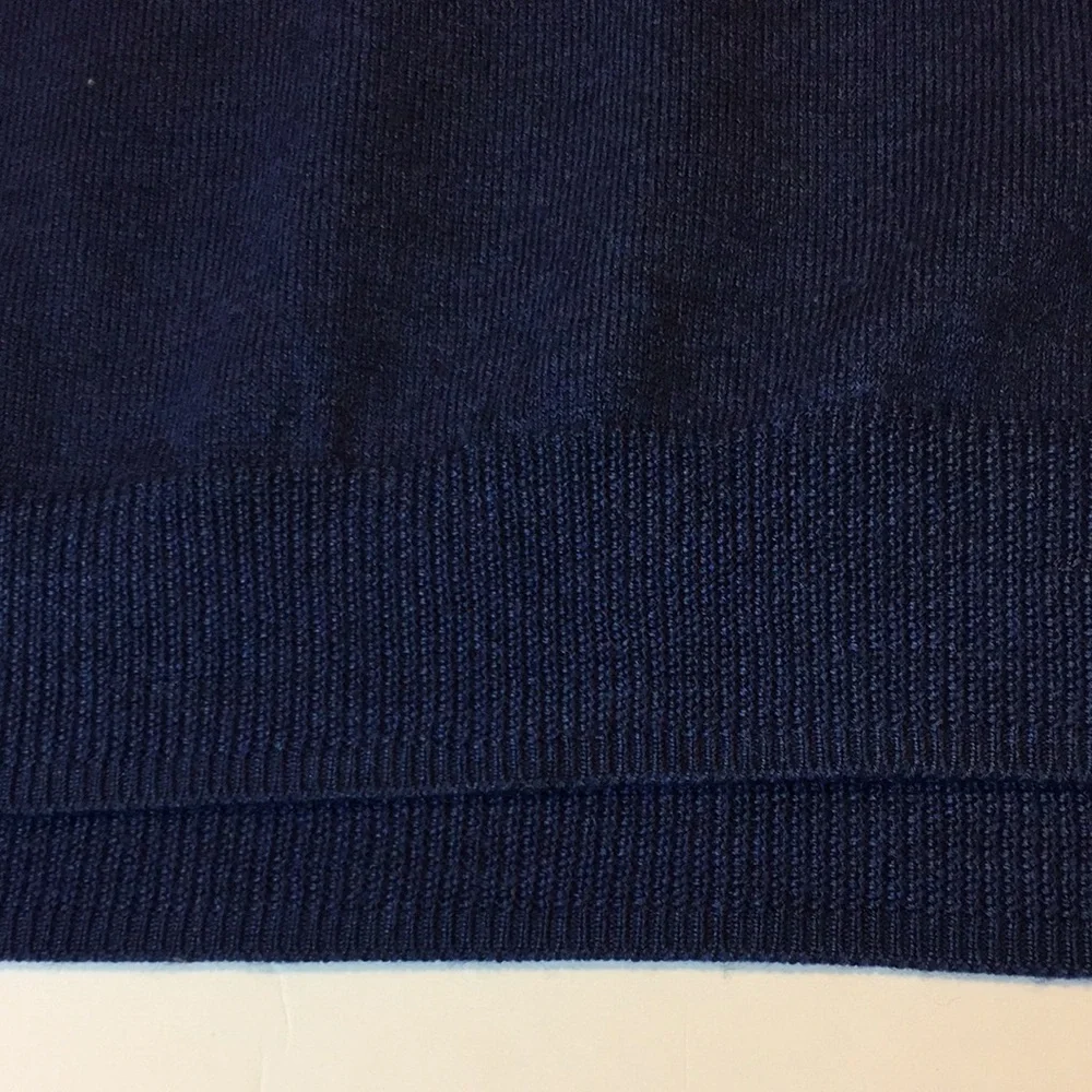 J Crew Blue Merino Wool V-Neck Lightweight Sweater Size Large